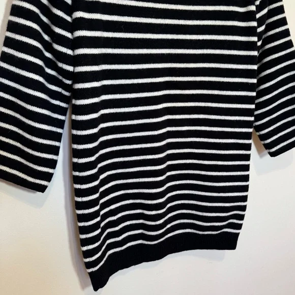 Madewell 100% Merino Wool Black/White Striped Sweater Dress Size Small - Picture 8 of 14